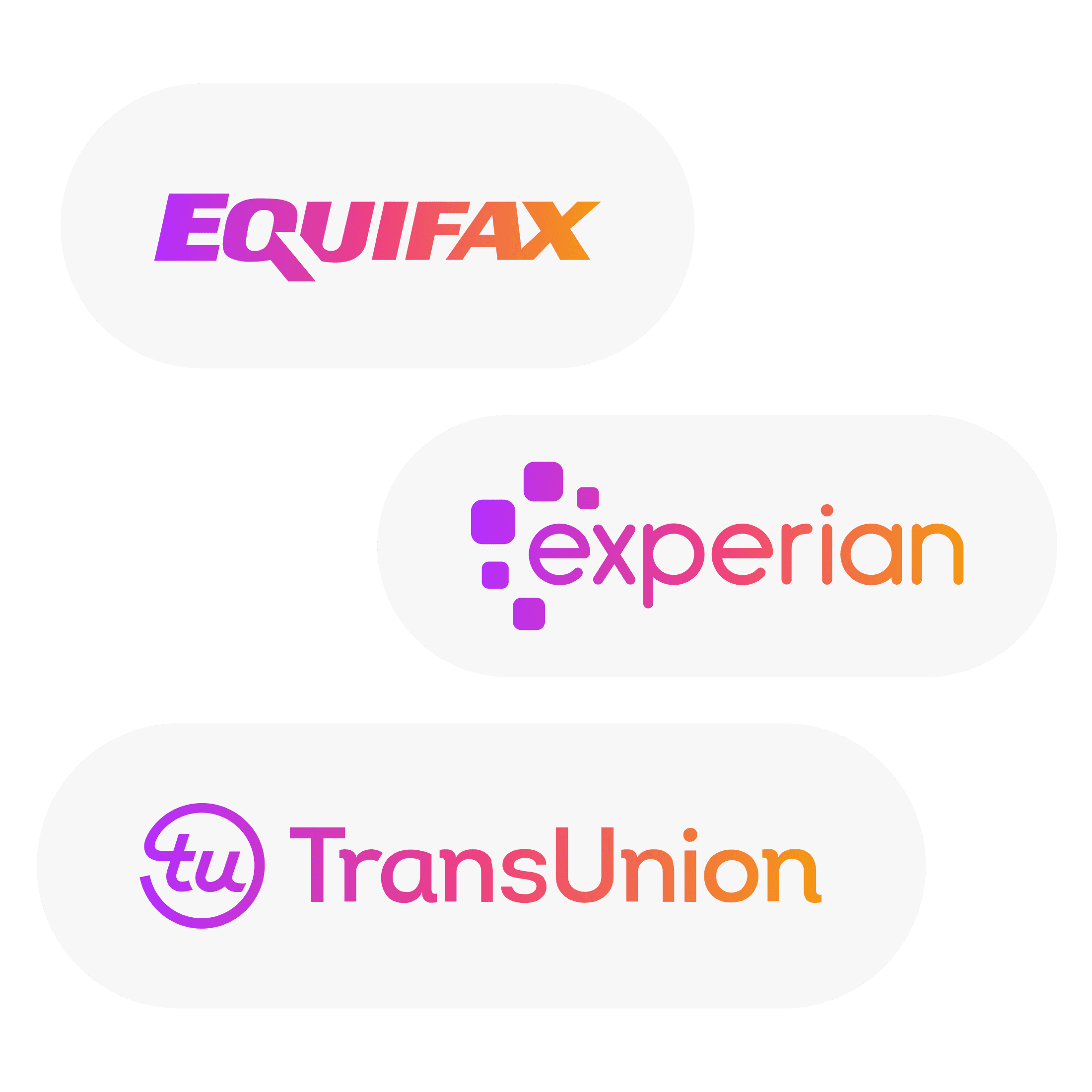 Three credit bureau logos